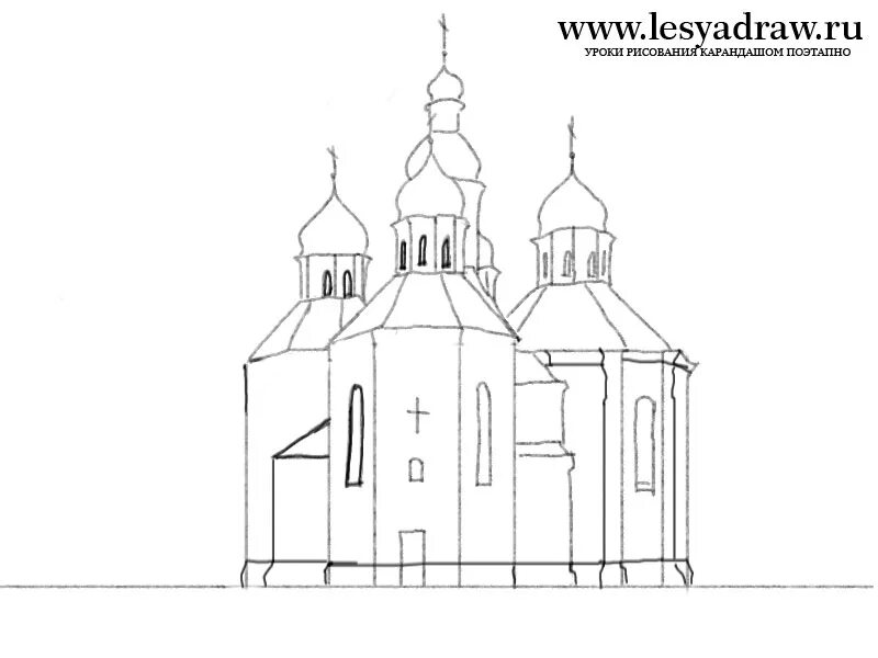 Изо 4 класс древние соборы поэтапное рисование