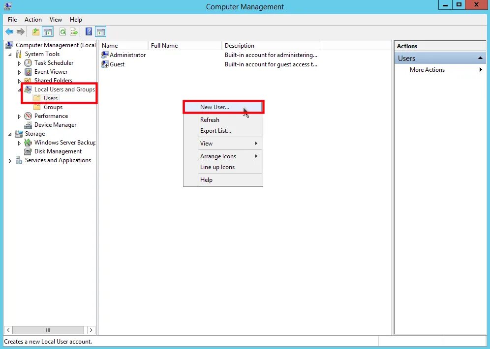 New local user