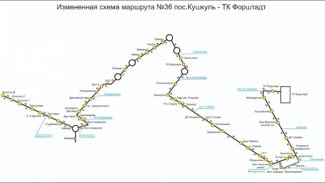 Маршрут г оренбург. Маршрут 36 автобуса Оренбург. Маршрут 36 автобуса Оренбург остановки. 36 Маршрут Оренбург схема. Оренбург маршруты автобуса 36 на карте.