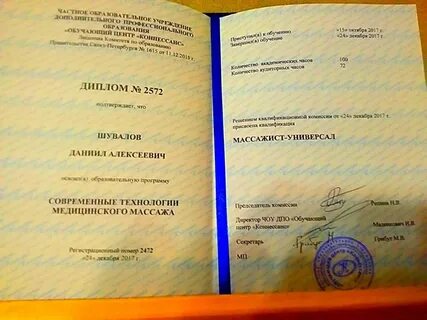 Квалификация массажа