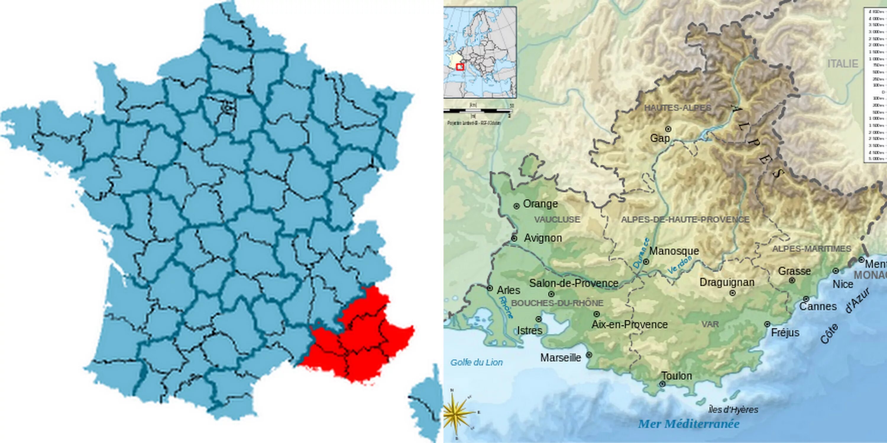 Историческая область франции 7. Регион Прованс Альпы Лазурный берег на карте Франции. Прованс на карте Франции. Provence Alpes Cote d'Azur карта. Прованс Альпы Лазурный берег карта.
