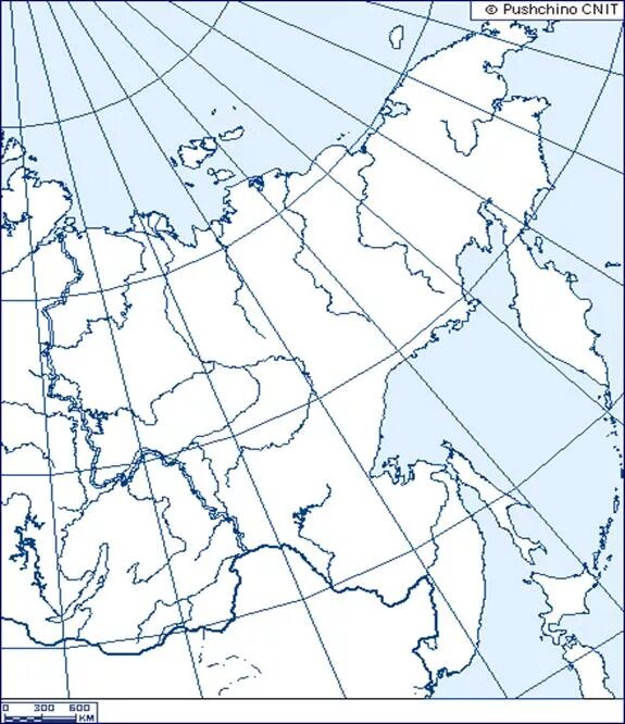 Восток россии контурная карта