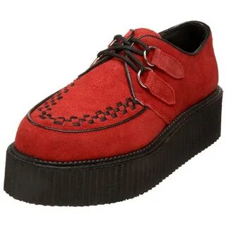 Купить женская шнурованная обувь Demonia Demonia CREEPER-402S Red Suede UK 5 (EU