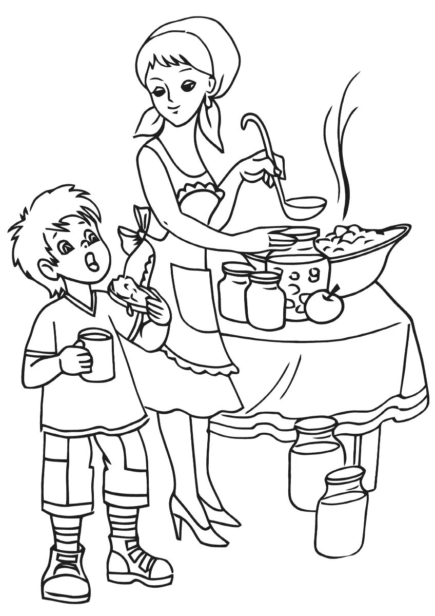 умываться раскраска. раскраска мама на кухне. раскраска честность для детей. раскраска домашние дела. помощь маме иллюстрация.