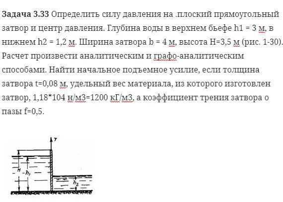 Определить силу давления. Сила давления воды на затвор. Сила давления воды на пластину. Равнодействующая сила избыточного давления на плоский затвор. Давление воды на глубине 2м