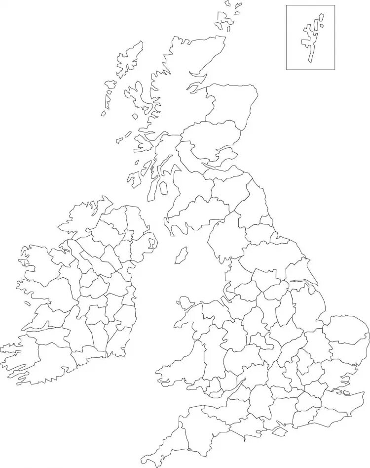 Великобритания политическая карта контурная. Административная карта Великобритании контурная. Карта Великобритании контур. Контурная карта Великобритании для печати.