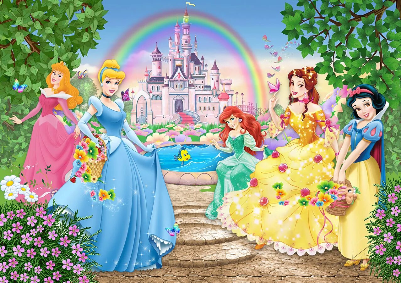 Сайт принцессы. Фотообои "Disney Princess Park". Замок принцессы Дисней. Замок Disney Princess Fon. Принцесса для детей.