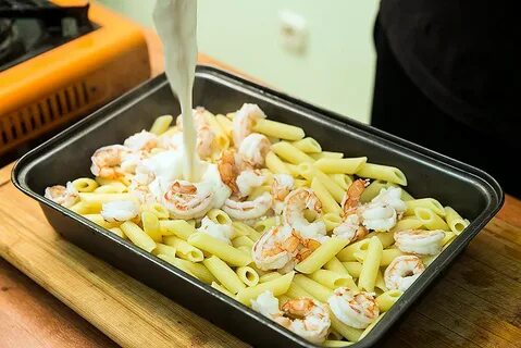Макароны с соусом бешамель