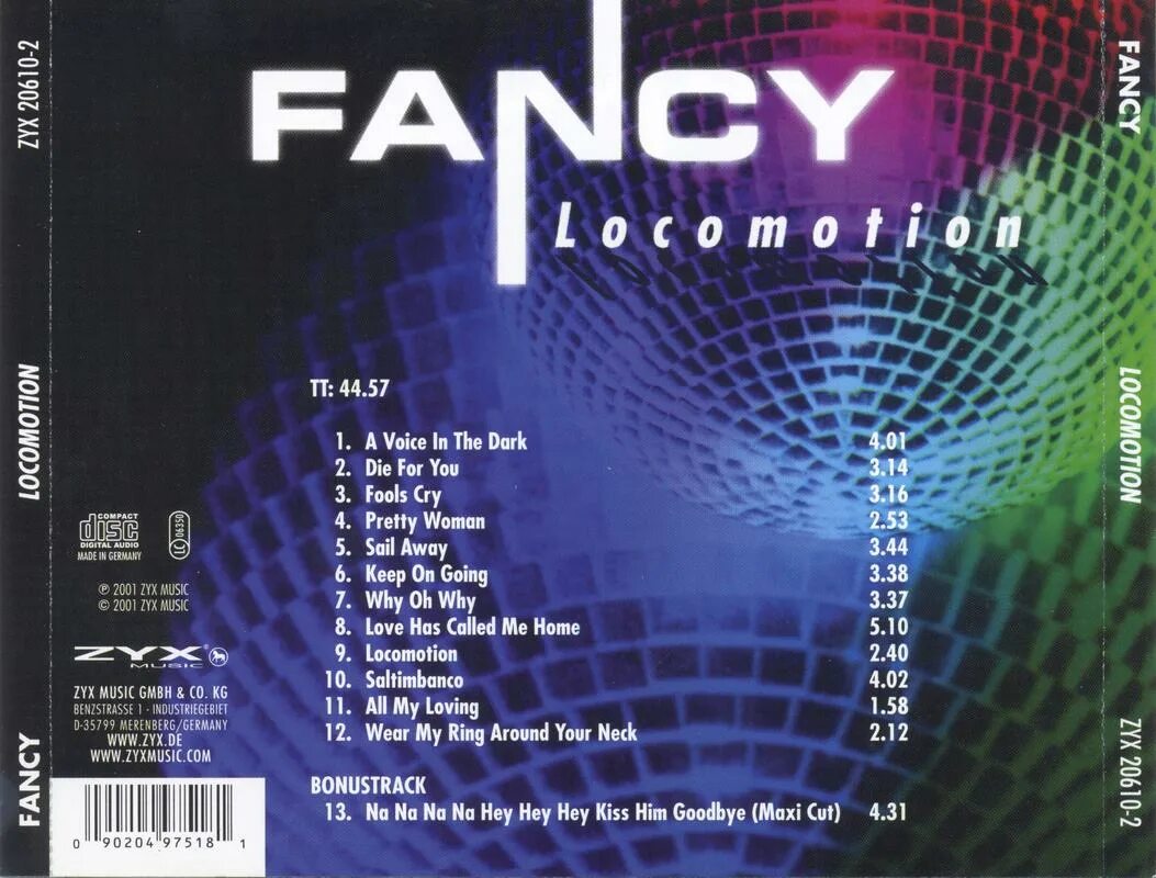 Fancy Locomotion 2001. Fancy CD. Fancy Locomotion 2001 - (2021). Fancy foto. Back flac