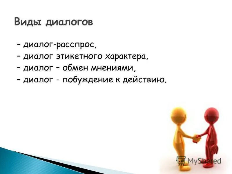 Какие диалоги существуют. Диалог для презентации. Этикетный вид диалога. Диалог этикетного характера. Диалог пример.