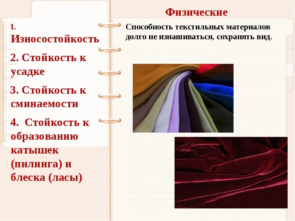 Геометрические свойства тканей