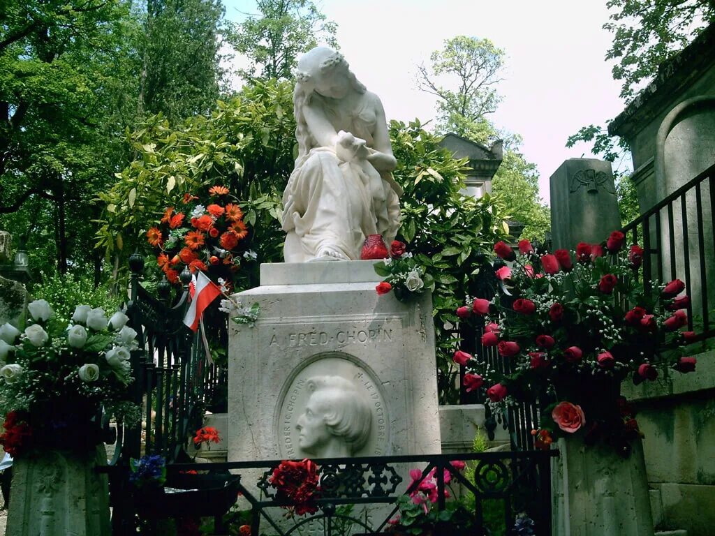 Похороненный шопен. Кладбище пер Лашез могила Шопена. Кладбище пер-Лашез в Париже Шопен. Могила Шопена в Париже.