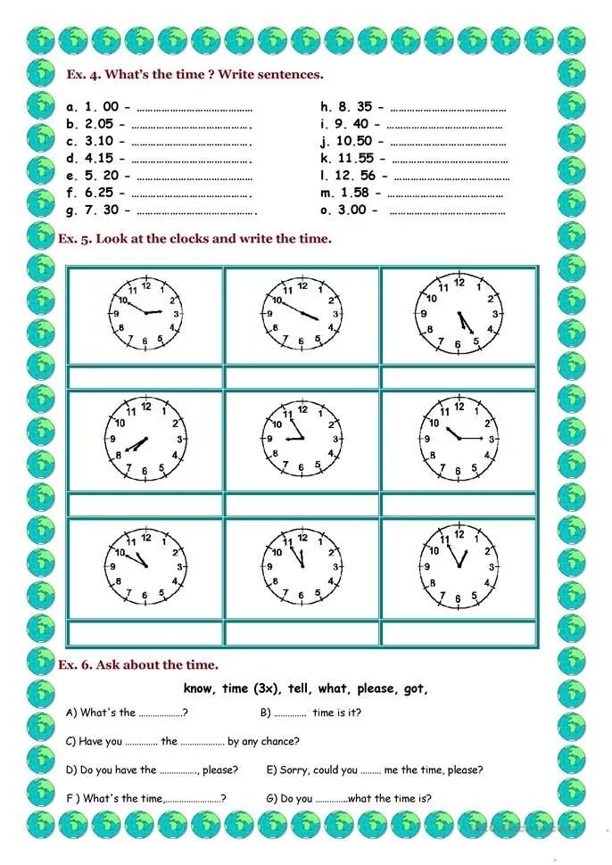 Telling the time worksheet. Telling the time английский язык Worksheet. Упражнения на времена в английском языке. Время на английском упражнения. Время на английском Worksheets.