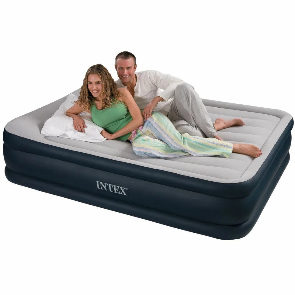 Надувную двуспальную кровать intex. Надувная кровать intex deluxe pillow rest raised bed (64136). надувная двуспальная кровать intex 67736. кровать надувная intex 67736. intex 64136.