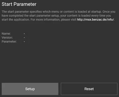 Setup start parameter media station
