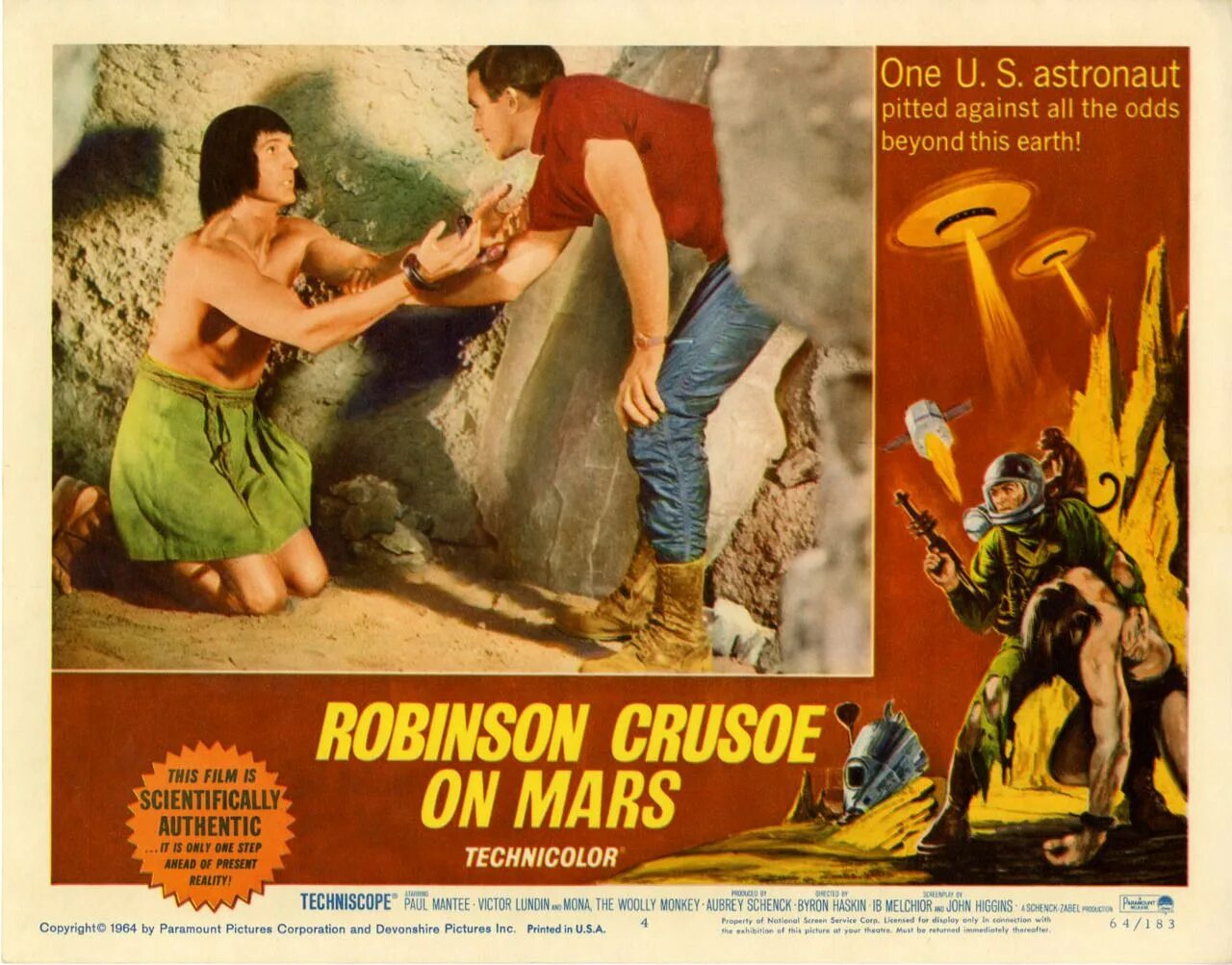 Робинзон крузо на марсе. Робинзон Крузо на Марсе 1964. Robinson Crusoe on Mars poster. Пятница Крузо.