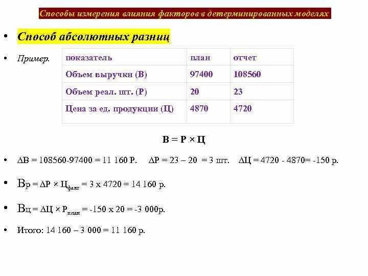 Определите размер следующих