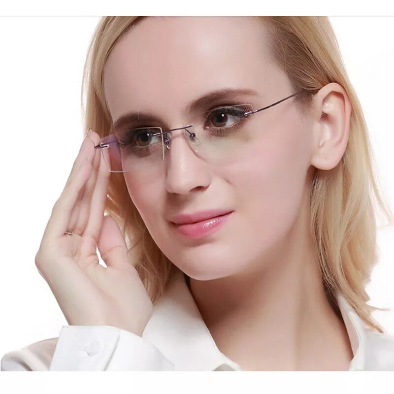 Очки отзывы врачей. Безободковая оправа Титан. Очки для зрения. Безободковые очки для зрения женские. Очки без оправы женские.