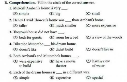 Circle the correct answer a or b