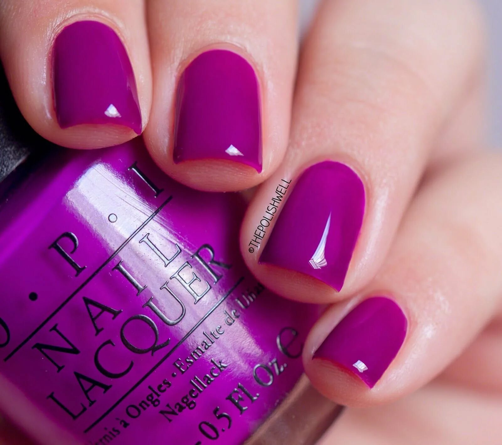 Фуксия лак OPI. Маникюр фиолетовый с розовым. Красивый цвет ногтей. Малиновый цвет ногтей.
