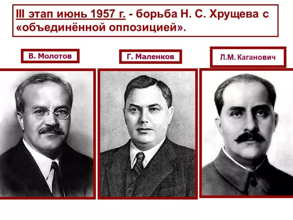 Выступление антипартийной группы последствия. Выступление антипартийной группы последствия
