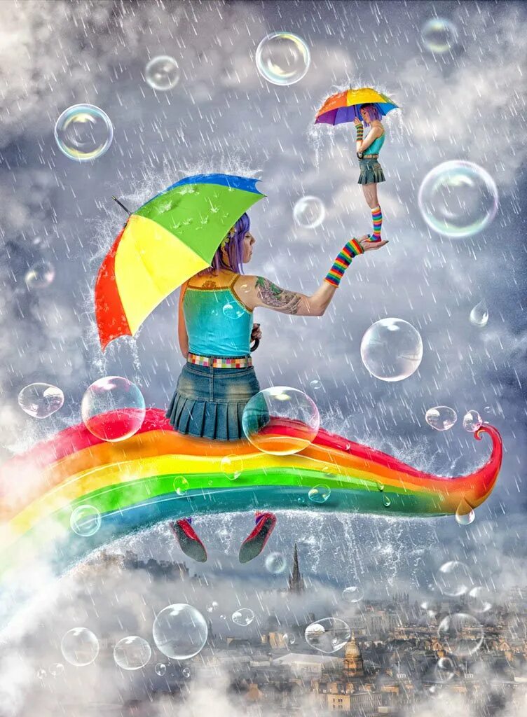 Дождливая радуга. Дождь для радуги. Радуга рисунок. Девушка Радуга. Радужный дождь.