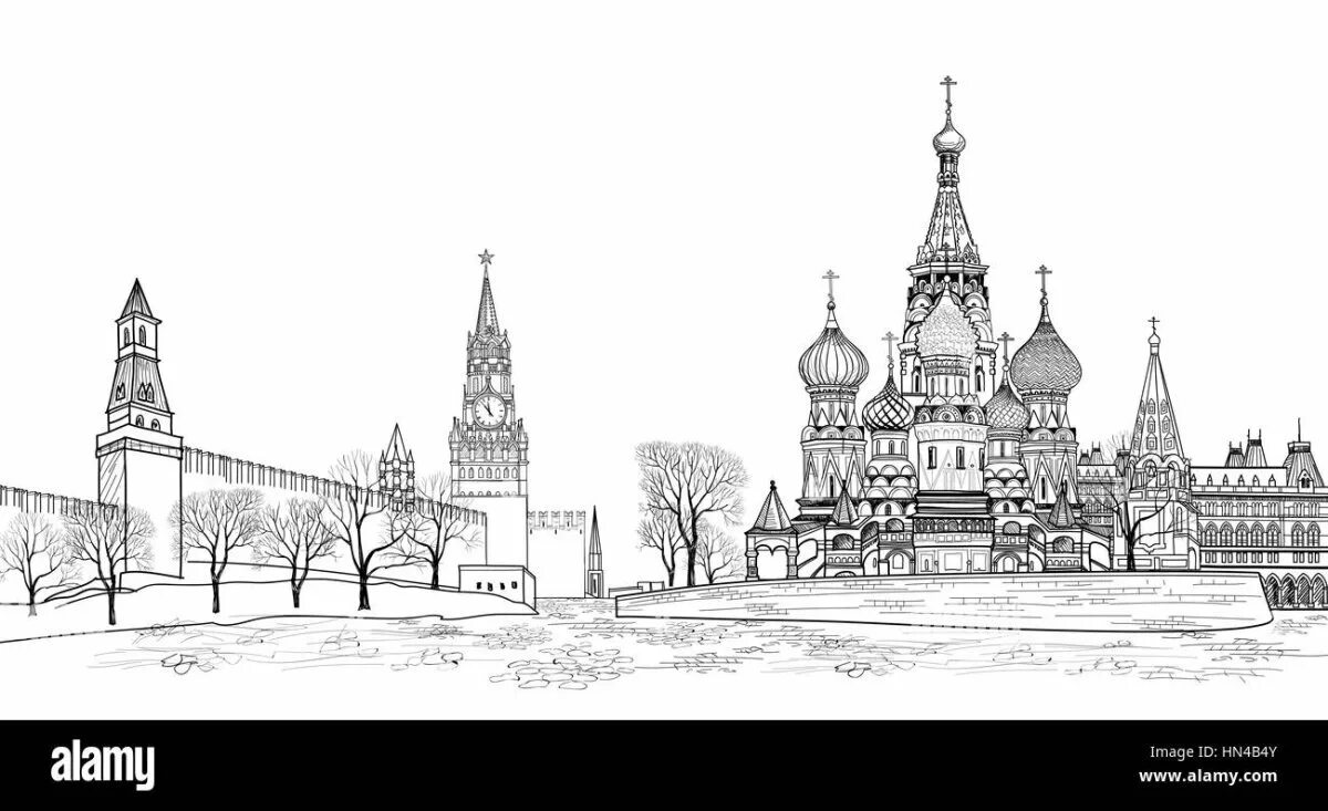 Храм Василия Блаженного красная площадь раскраска. Москва рисунок. Кремль раскраска для детей.