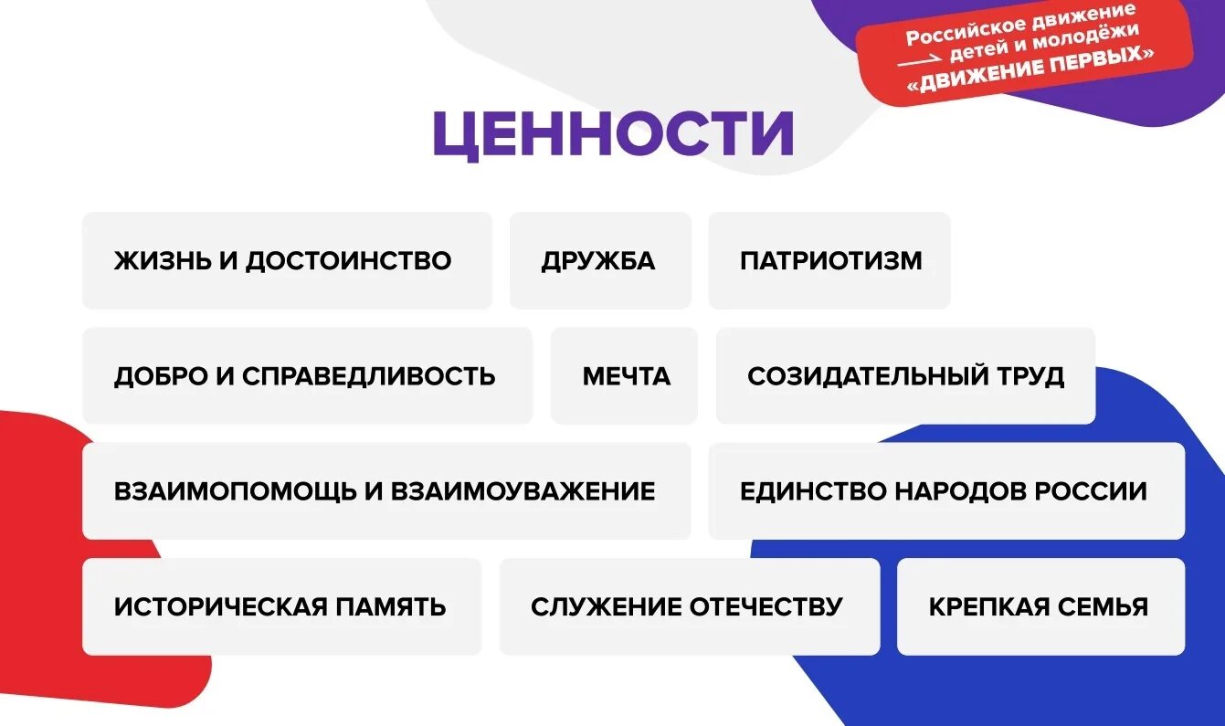 12 направлений движения 1. Движение первых миссия и ценности. Направления деятельности даиденип первых. Российское движение детей и молодежи направления. Движение первых ценности и направления.