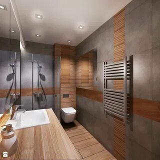 Дизайн ванных комнат бетон и дерево
