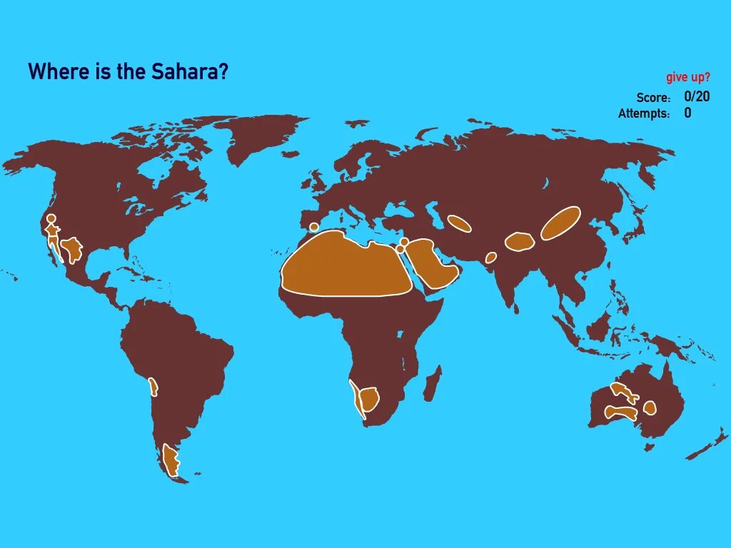 Desert World Map. Пустыня Каракум на карте.