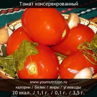 Сколько калорий в маринованных помидорах