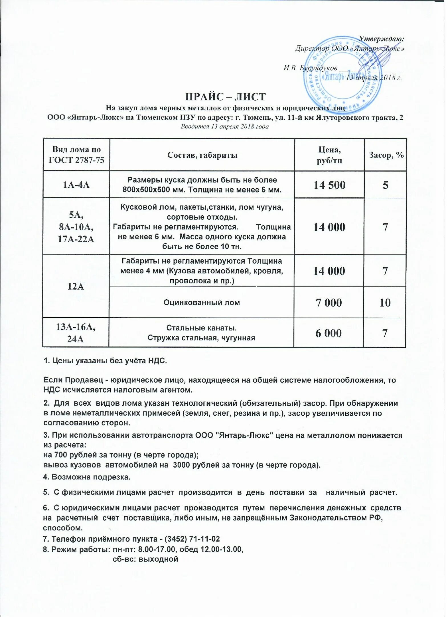 Прайс лист цветных металлов новосибирске