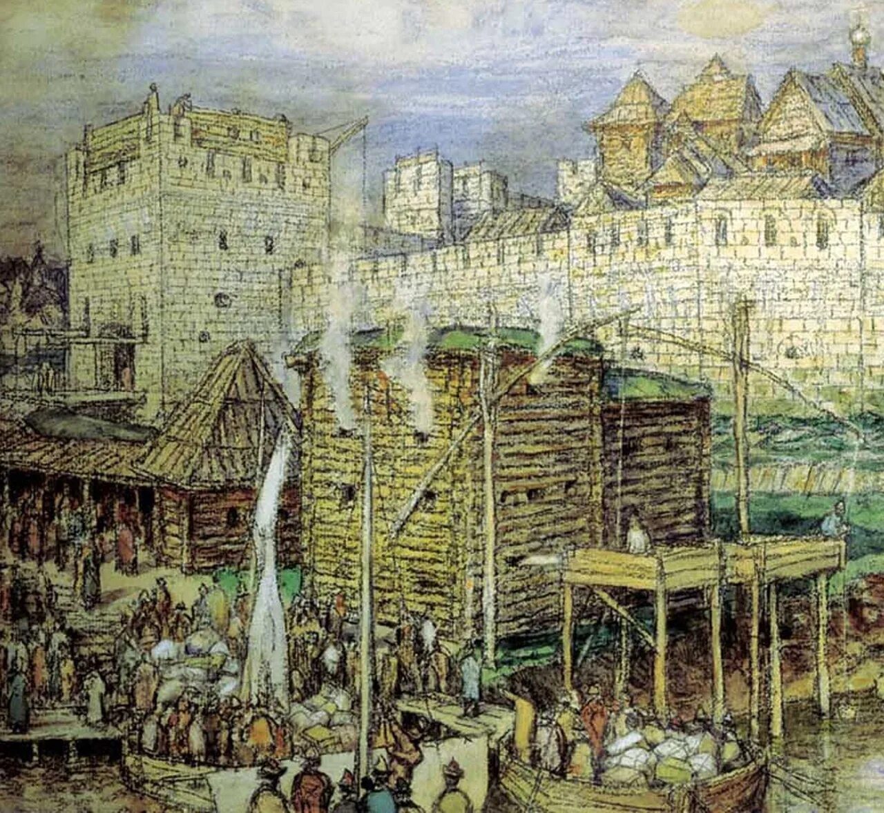 Москва 13 14 века. Васнецов Москва при Дмитрии Донском. Белокаменный Московский Кремль при Дмитрии Донском. Васнецов Белокаменный Кремль Дмитрия Донского. Москва Белокаменная при Дмитрии Донском.