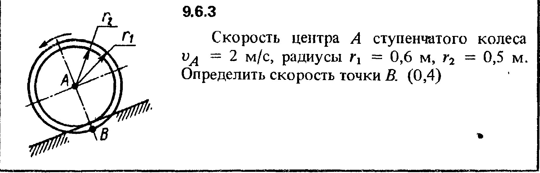 Радиус мс. Определить скорость точки. Скорость центра колеса. Скорость ступенчатого колеса. Скорость точек колеса.