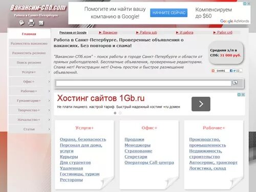 Работа ру в спб свежие вакансии