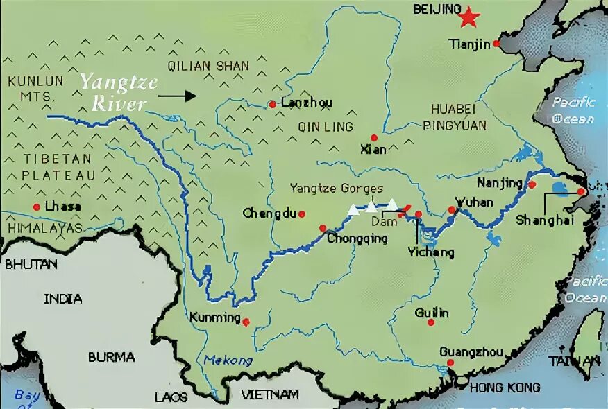 В каком направлении течет янцзы. Исток реки Янцзы на карте. Исток и Устье реки Янцзы на карте. Река Янцзы на карте.