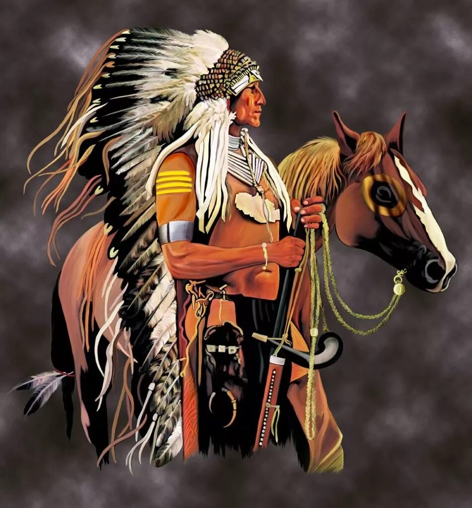 бешеный конь индеец. конь вождя. воины индейцы сиу арт. индейцы сша. индеец на лошади.