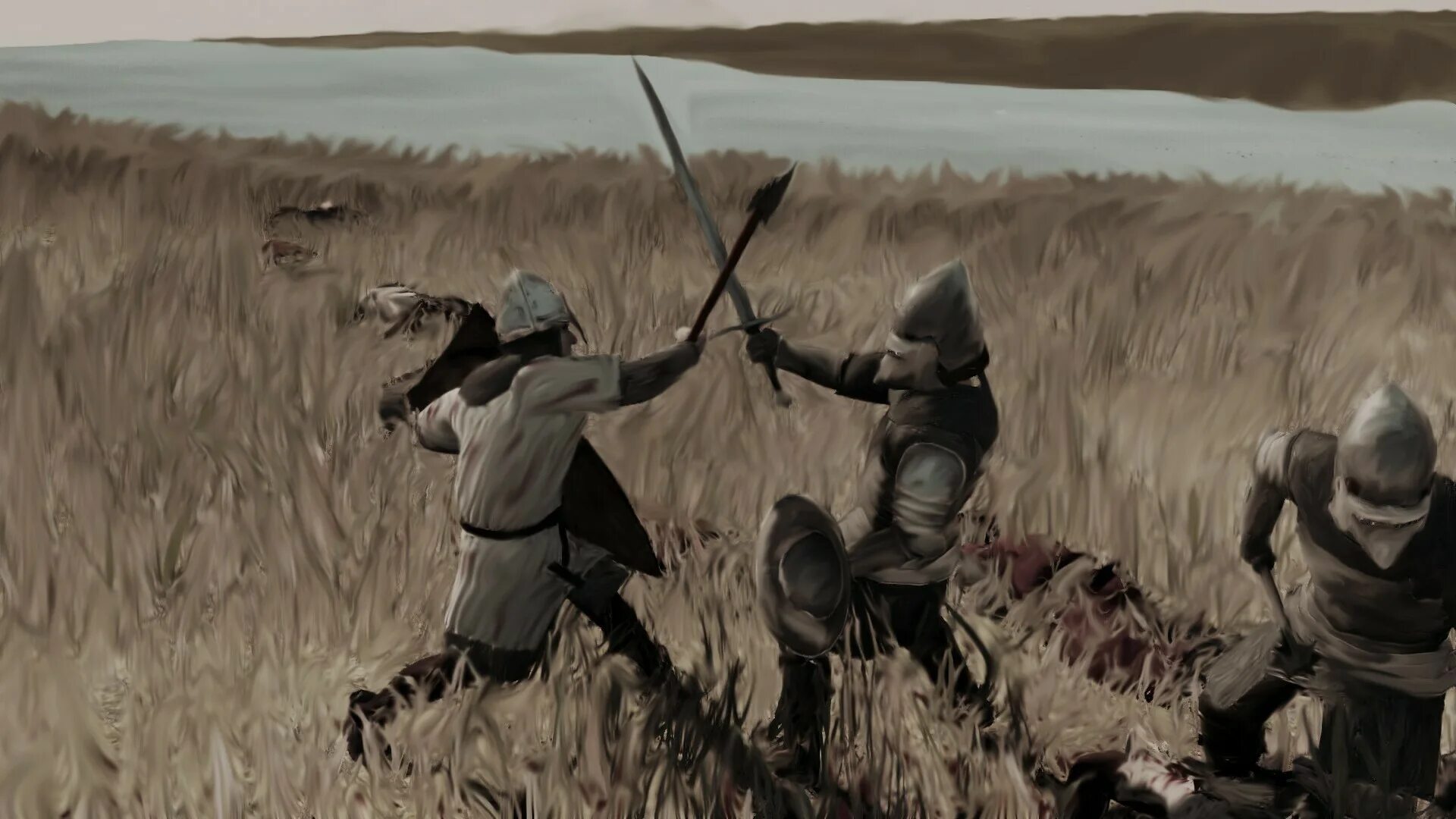 Поле боя рыцарь. Средневековое поле боя. Бой на мечах. Поле боя средневековье.
