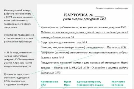 Новые нормы выдачи сиз с 2023