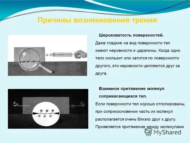 Причины возникновения силы трения. Причины возникновения шероховатости поверхности. Причины возникновения силы трения в физике. Причины появления шероховатость поверхности. Идеально гладкая плоскость