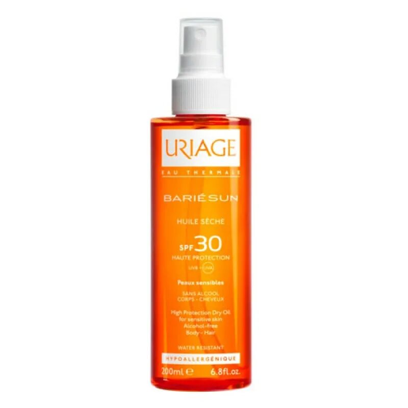 Uriage Bariesun SPF 30. Uriage Bariesun SPF 30 Spray. Uriage Bariesun сухое масло SPF 30, 200 мл. Урьяж Барьесан / Uriage спрей солнцезащитный spf30 200 мл. Сухое масло 200