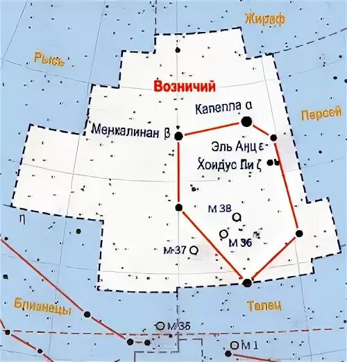 Возничий созвездие схема. Координаты возничего. Возничий название звезд. Возднии созвездие на карте звездного неба. Возничий созвездие альфа.