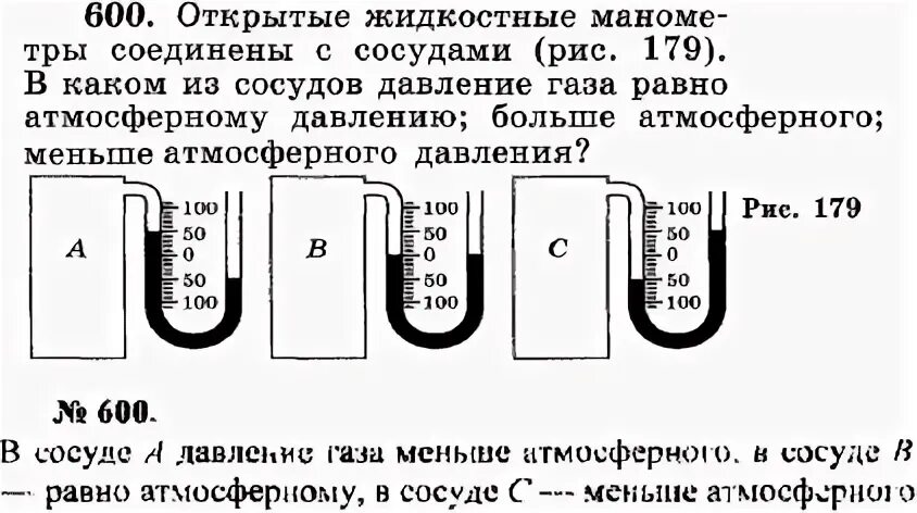 В каком сосуде давление максимальное