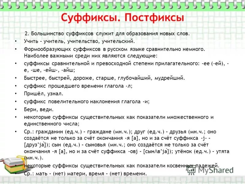 Суффикс слова готовый. Постфикс. Постфикс примеры. Как определить постфикс. Постфиксы в русском языке примеры.