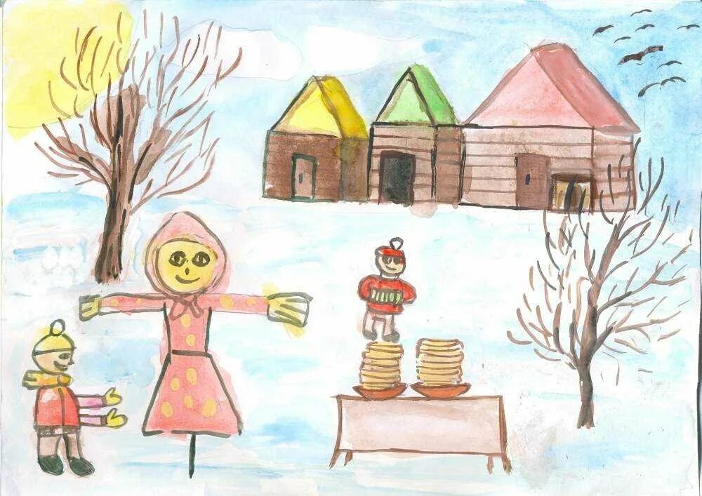 Масленица рисунок для детей 2. Масленица рисунок. Детские рисунки на тему Масленица. Масленица рисунок для детей. Рисунок на тему народные праздники.