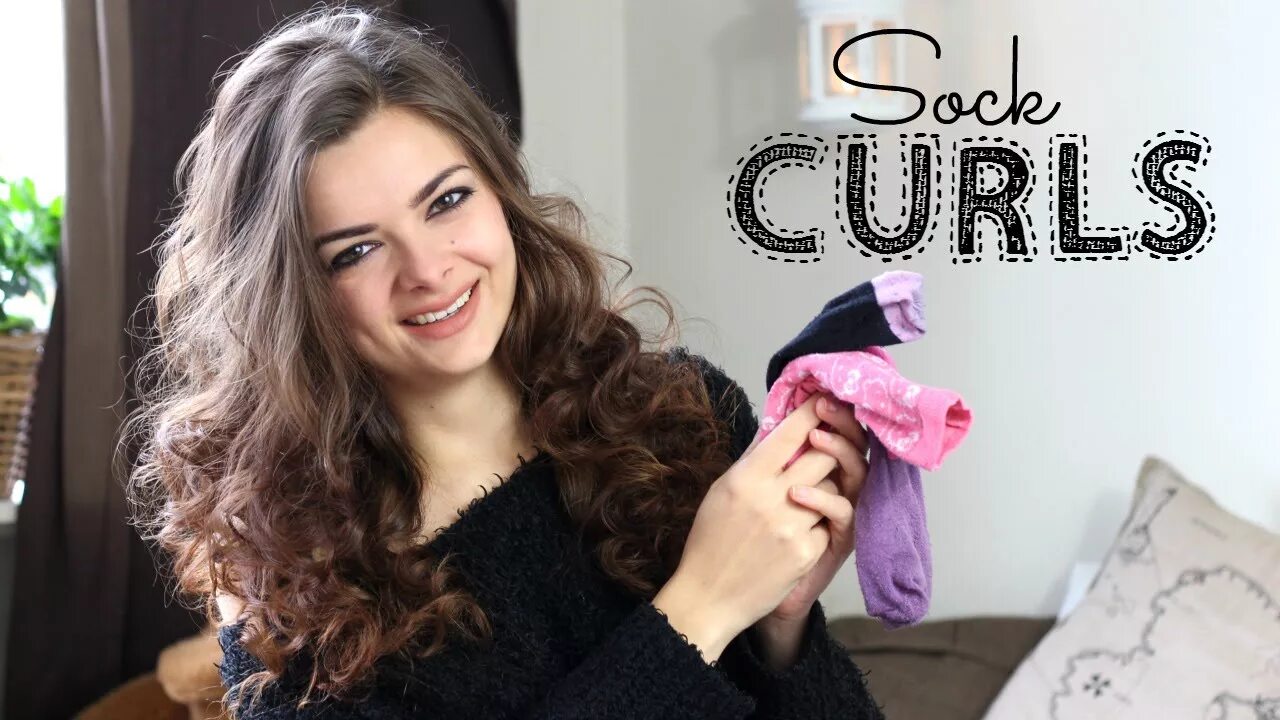 How to curl. Локоны на носки. Кудри носками. Носки для кудрявых волос. Кудри из носков.