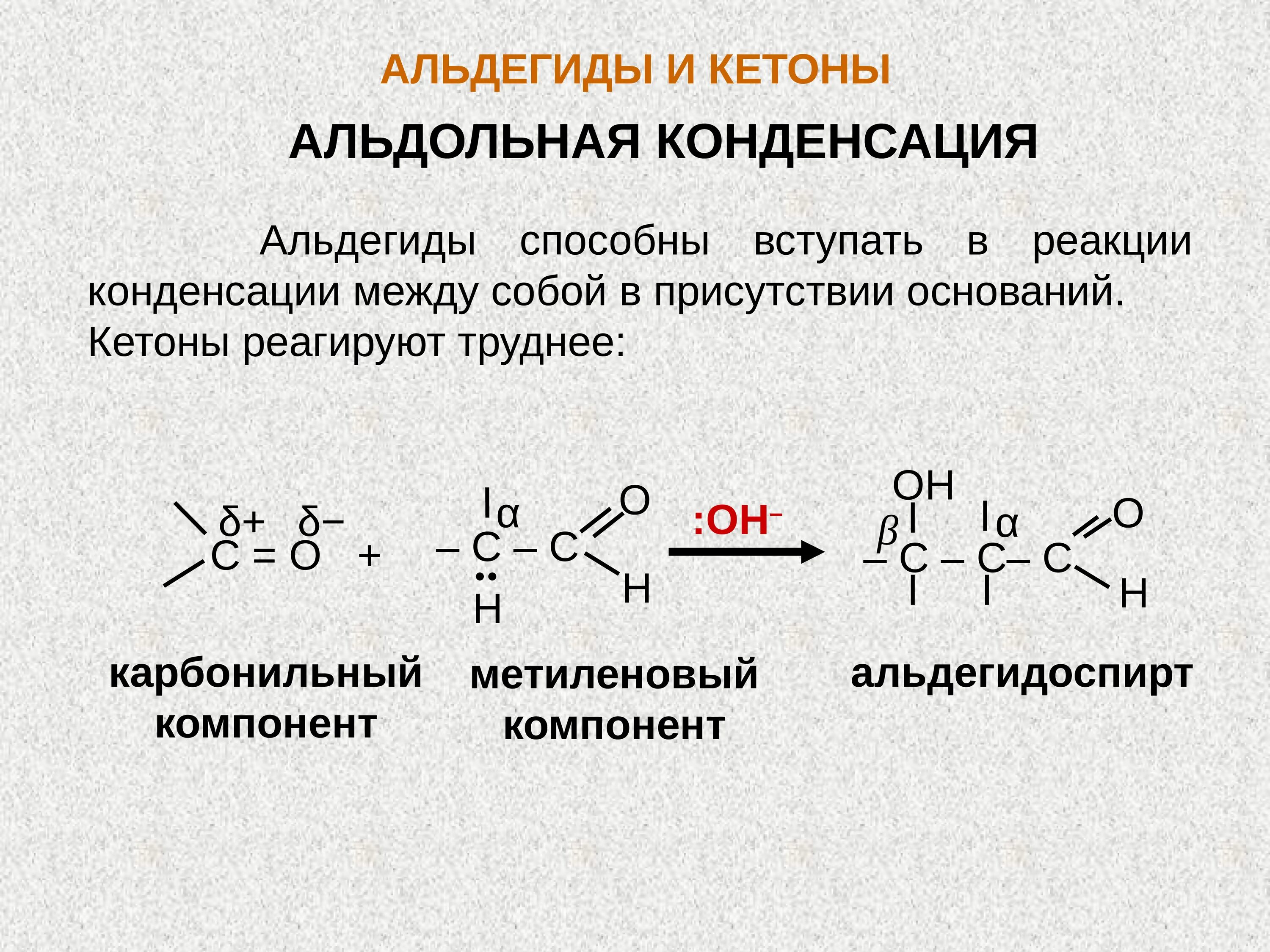 Реакция альдольной конденсации альдегидов. Альдольная конденсация альдегида и кетона. Кетон альдегид реакция конденсации. Конденсации формальдегида с диэтилкетоном.