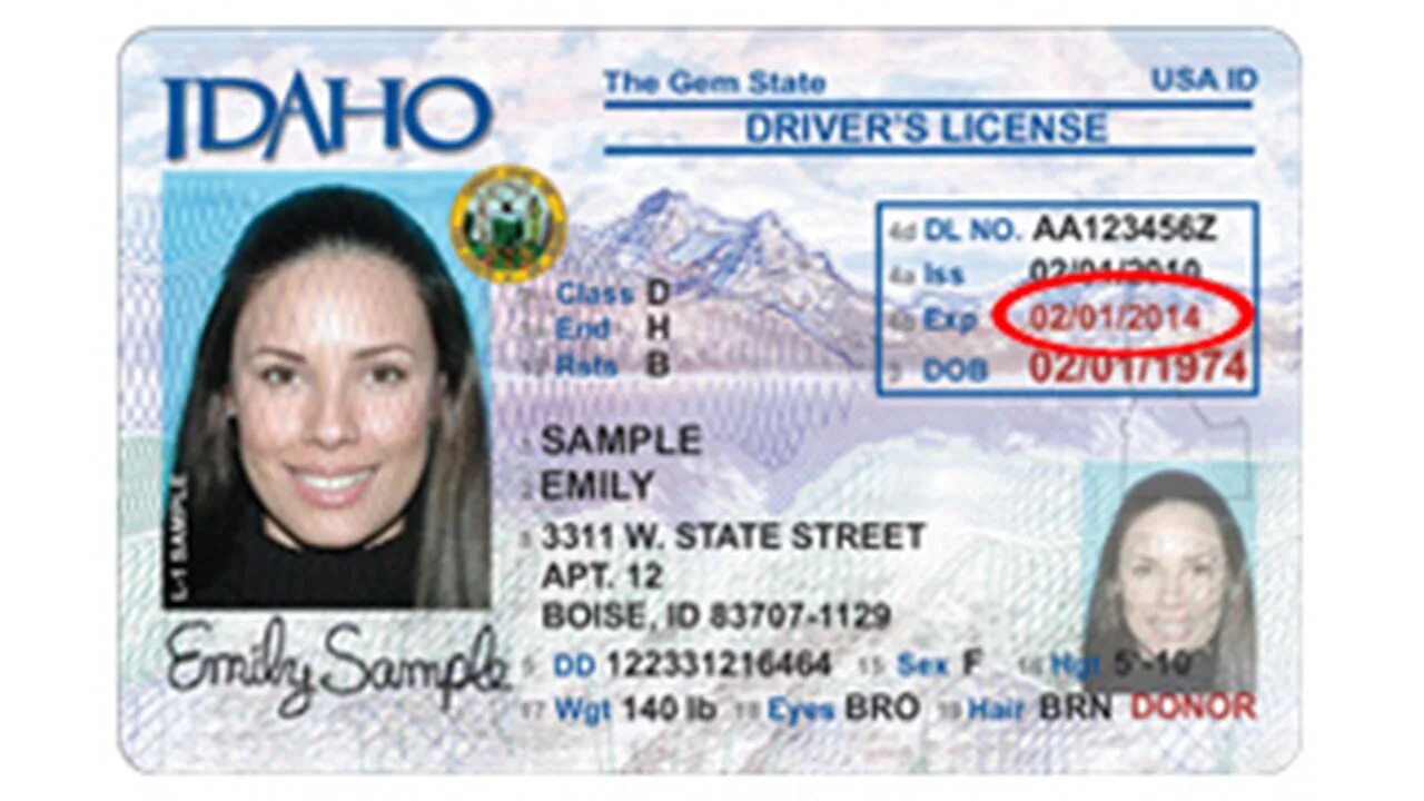 Ids license. Idaho Driver License. Driver License ID.