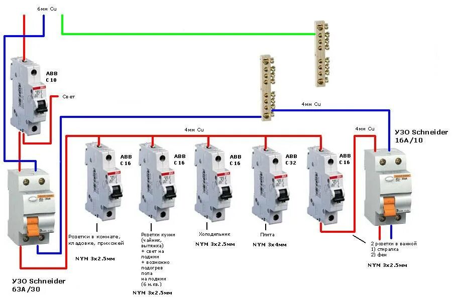 Какой автомат нужно ставить. Схема подключения УЗО автомат электрический 16а. Схема подключения УЗО АВВ 25а. Схема подключения УЗО И дифференциального автомата. Как подключить стиральную машину через УЗО схема подключения.