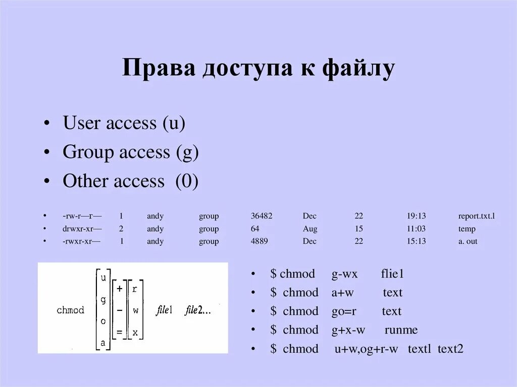 Доступ к файлу jazz. Доступ к файлам Linux.